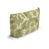 Floral Plaid Accessory Pouch w T-bottom in Green